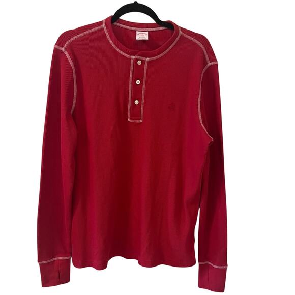 Brooks Brothers Waffle Thermal Henley Red - Medium - Picture 1 of 7